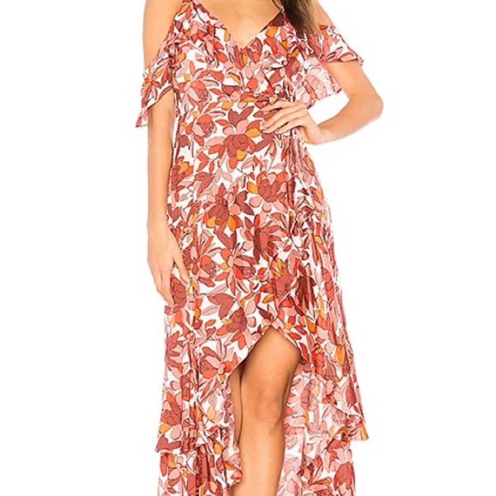 Revolve Bardot Frankie Frill Floral Size M Boho